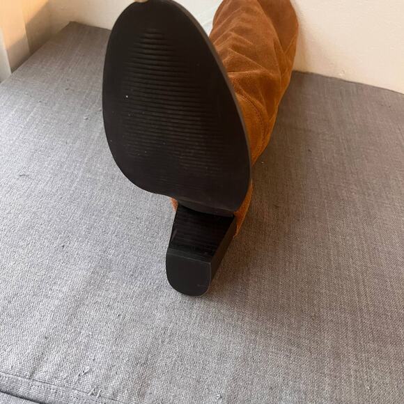 Crevo Atty Knee High Boots Women Size 6 Brown Suede Leather Boho Chic Block Heel - Picture 8 of 11